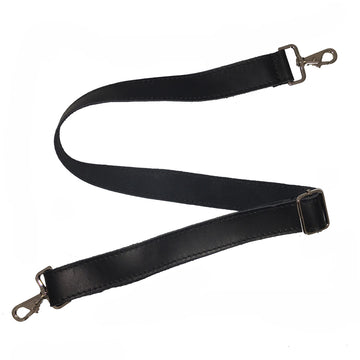 Adjustable Leather Shoulder Strap || Black Leather